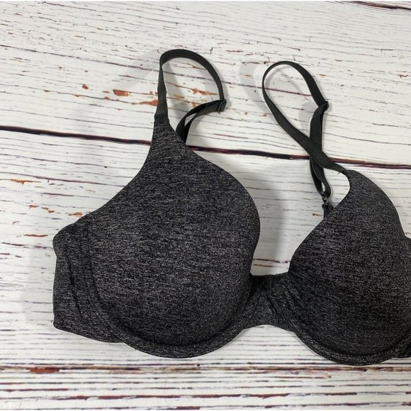 Victorias Secret Uplift Semi Demi Bra 32 C Black Underwire Padded Adjustable - Picture 7 of 11